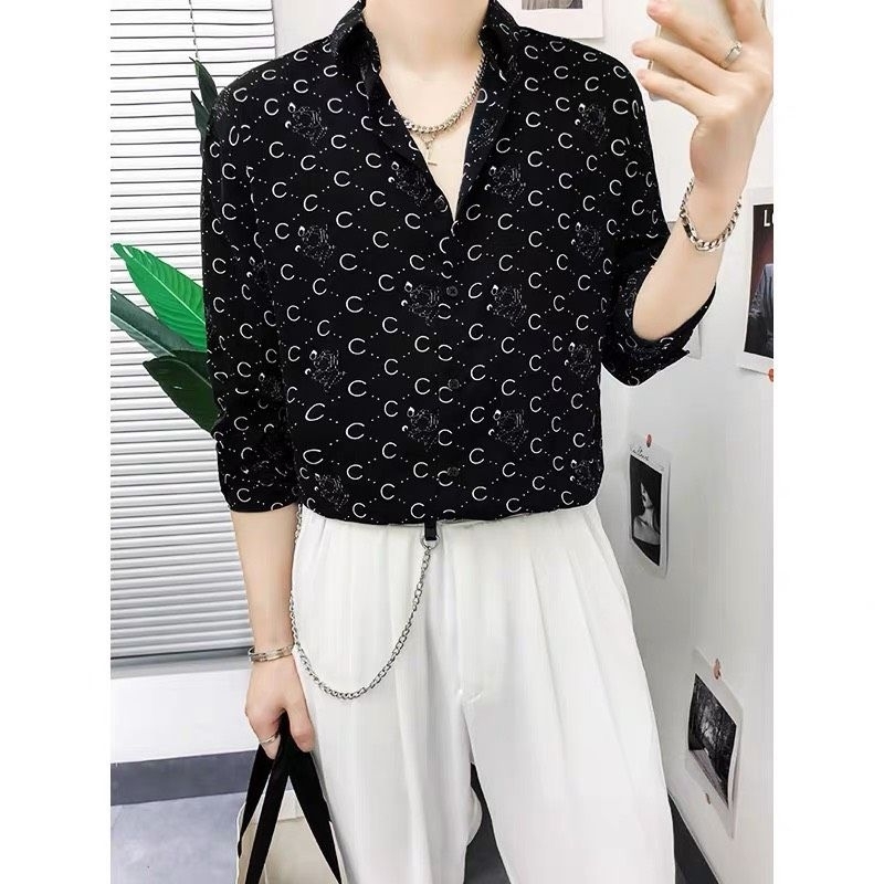 Áo sơmi nam họa tiết 3D vãi lụa mềm mịn không nhăn