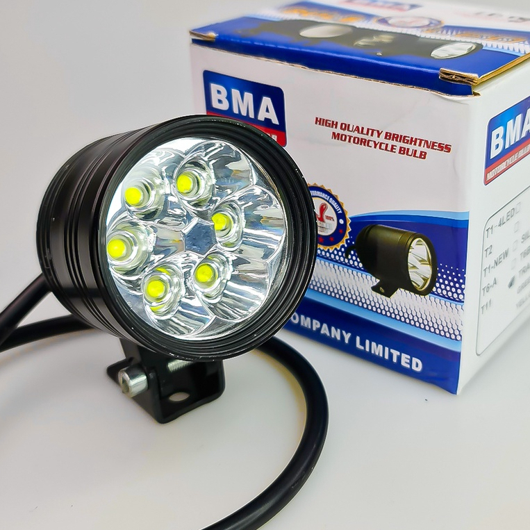 Đèn Trợ Sáng L6 Ngắn - 6 TIM LED Sáng Gom Mạnh Lắp Xe Máy,Motor, Xe Đạp Điện