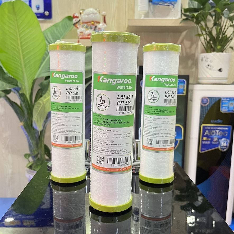 Bộ 3 lõi lọc nước số 1 kangaroo, Lõi lọc thô dùng cho máy lọc nước R.O gia đình