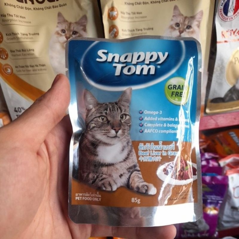 [SIÊU HẤP DẪN]PATE SNAPPYTOM GÓI 85G VỊ GAN BÒ