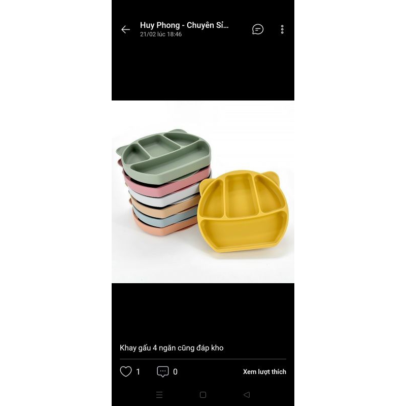 khay silicon đế hít 4 ngăn