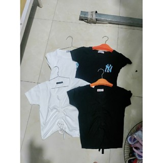 Áo croptop xốp cổ tròn