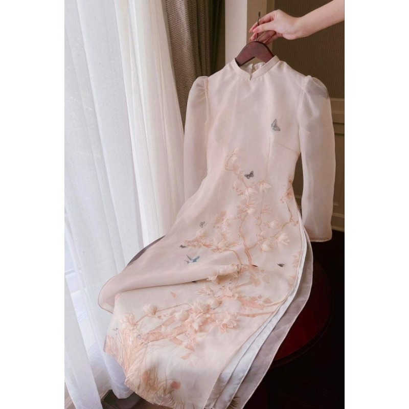 😍Áo dài cách tân tơ 4 tà cao cấp tiểu thư mềm mại đẹp sang chảnh
