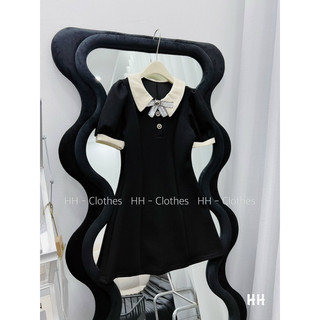Váy phối cổ kèm tag nơ