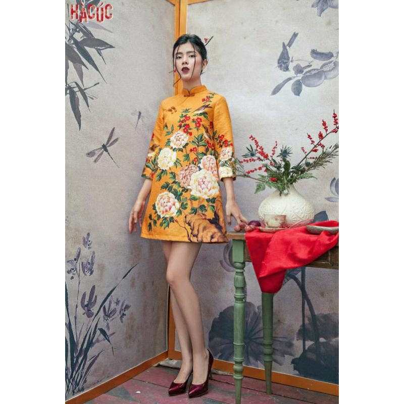 váy Gấm Hà cúc sz s