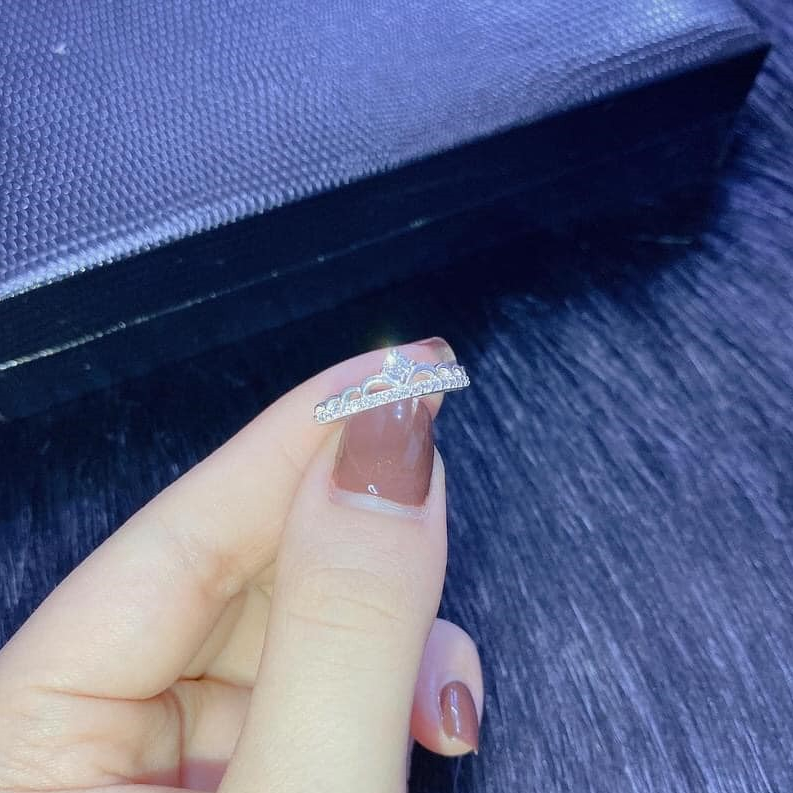 nhẫn vương miện , bạc 925 sáng đẹp , đính đá, from chuẩn - trang sức tân bạc