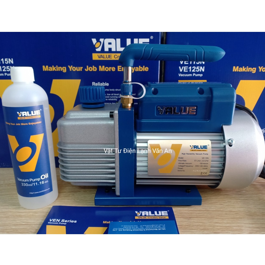 Máy Bơm Hút Chân Không Value VE115N - Dung Tích 2.0 CFM, Kích Thước Nhỏ Gọn, Hiệu Suất Cao