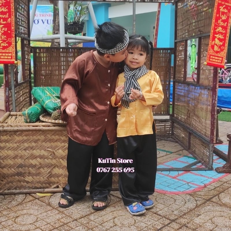 Bà Ba Cho Bé Trai, Bé Gái - Tay Ngắn Quần Đen