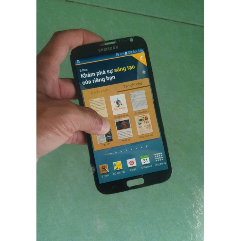 Màn hình điện thoại Samsung note 2 nứt kính cảm ứng mượt