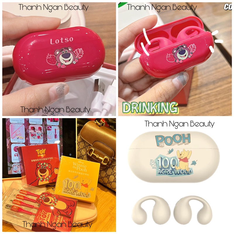 Tai Nghe Bluetooth Disney KD21 - Gấu Dâu Lotso Tsum - Gấu Pooh