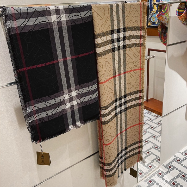 Khăn lụa đũi dệt kim tuyến nhãn hiệu B, khăn choàng bản dài 90x180cm - Hàng có sẵn