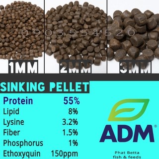 500gram-1 ký. cám cá siêu đạm.hạt chìm