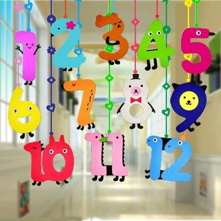 12 dây rèm số treo trang trí mầm non