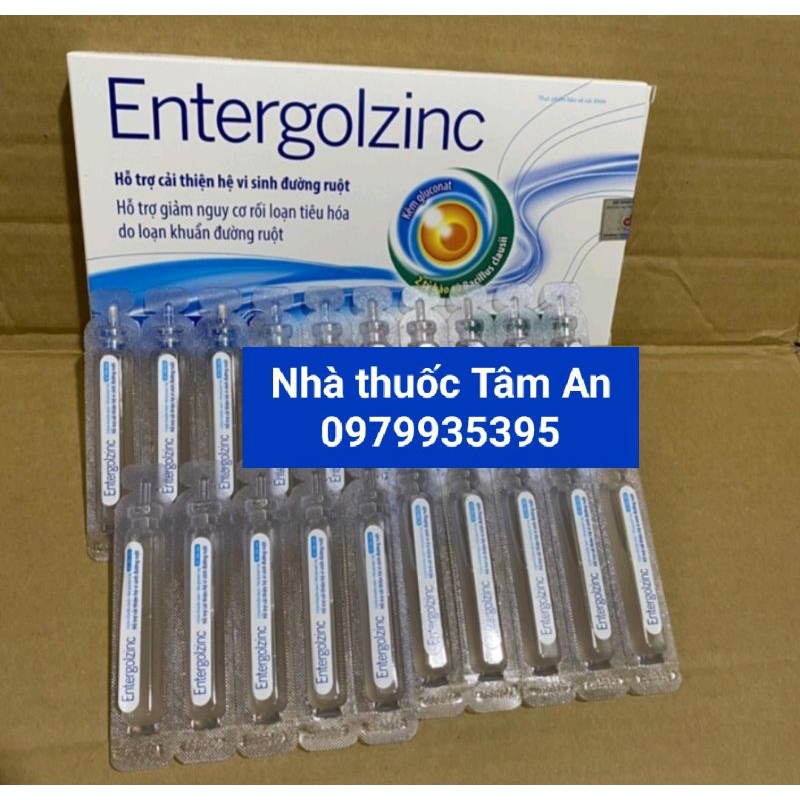 0Men ống + Kẽm cho bé , Men vi sinh dành cho bé từ 0 tháng tuổi ,Men ENTERGOLZINC - Hộp 20 ống