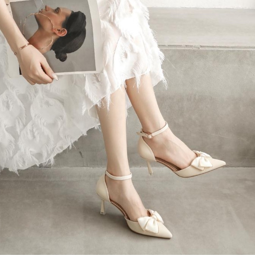 Giày Sandal PTC79 Mũi vuông Gót Nhọn Cao 7P