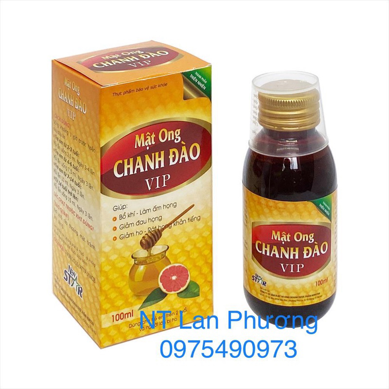 Mật Ong Chanh Đào VIP Chai 100ml