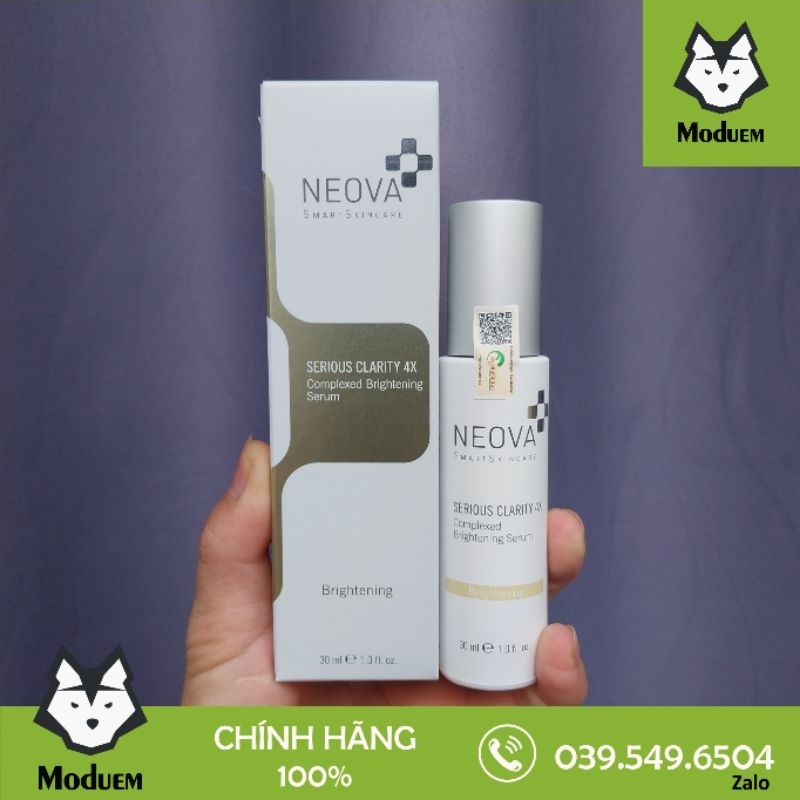 Serum Chứa Phức Hợp Làm Trắng Sáng Da, Cải Thiện Nám & Da Không Đều Màu NEOVA SERIOUS CLARITY 4X 30ml