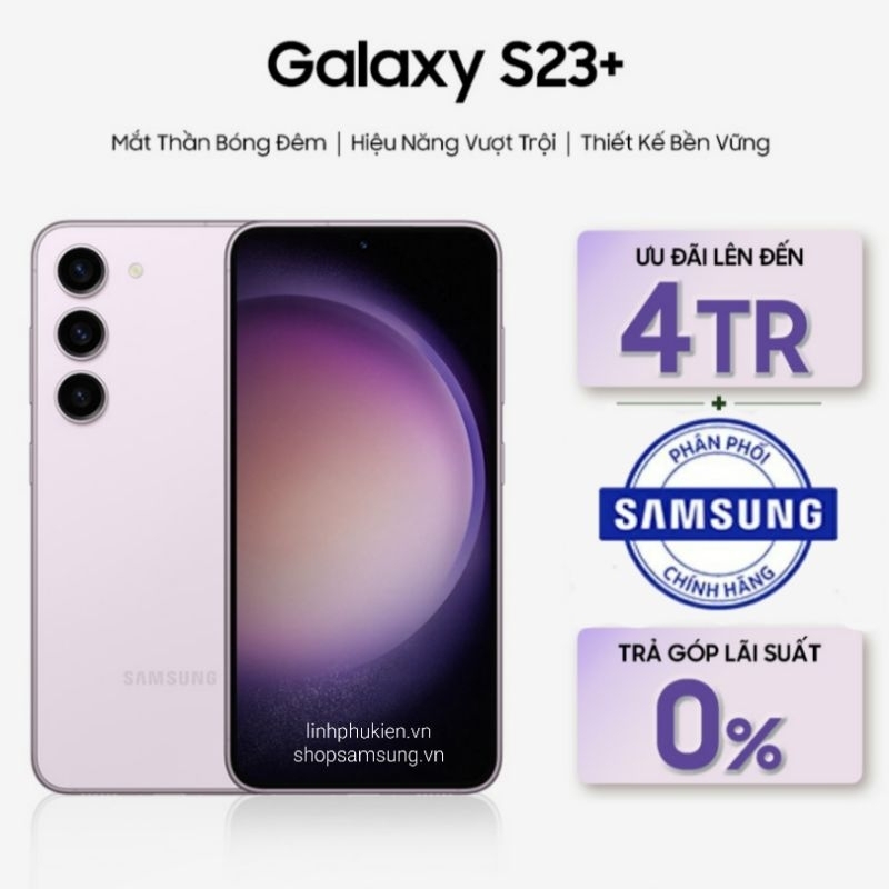 [Mã 77ELHA100K giảm 8% đơn 800K] Điện Thoại Samsung Galaxy S23 Plus ( S23+ ) - Hàng chính hãng mới 100% New Seal