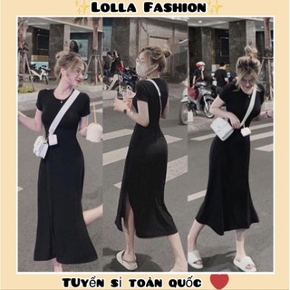 (Bán sỉ): Váy body xòe đen dáng dài chất mát co giãn thoải mái (LOLLA FASHION)