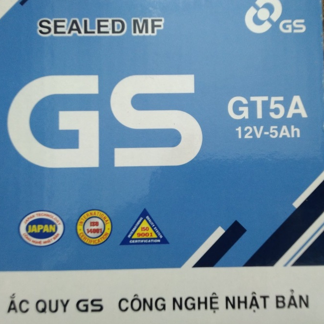Ắc quy GS GT5A - 12V 5Ah dùng cho xe Wave, Future từ trước năm 2008, Magic,Star, Elegant
