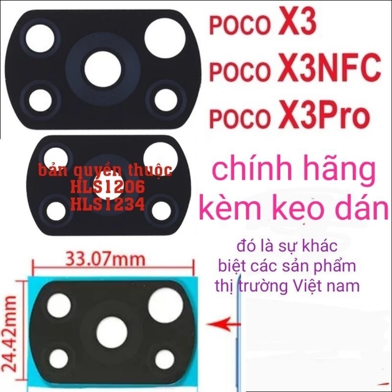 Kính camera Xiaomi poco X3 X3 Pro X3 NFC