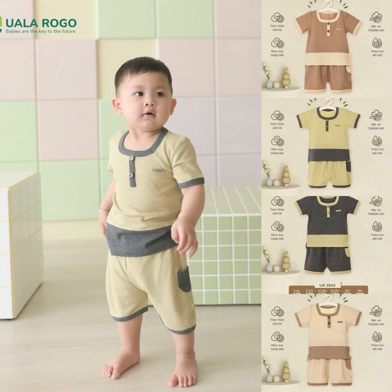 Xả hàng bộ cộc tay uala dành cho bé từ 12-18m đến 36m