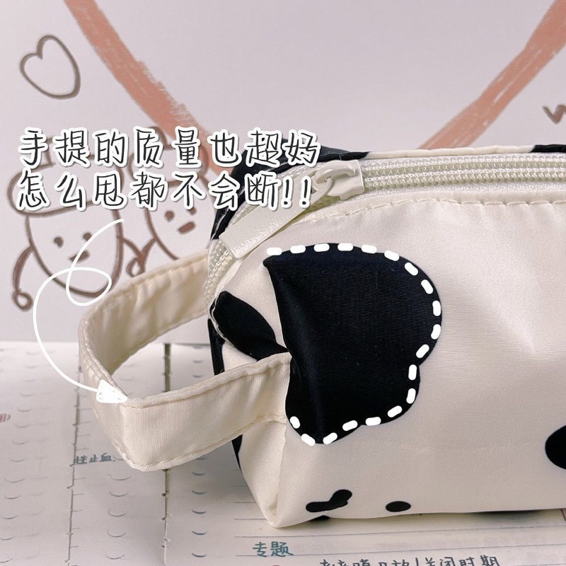 Túi bút hoạ tiết bò sữa xinh xắn - Không kèm charm móc khoá