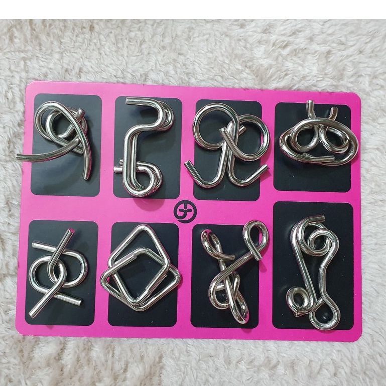❤️ HOTSALE 24/7 ❤️ TRÒ CHƠI TRÍ TUỆ NHẬT BẢN tháo lắp vòng sắt 8 món (HỒNG , XANH LÁ)
