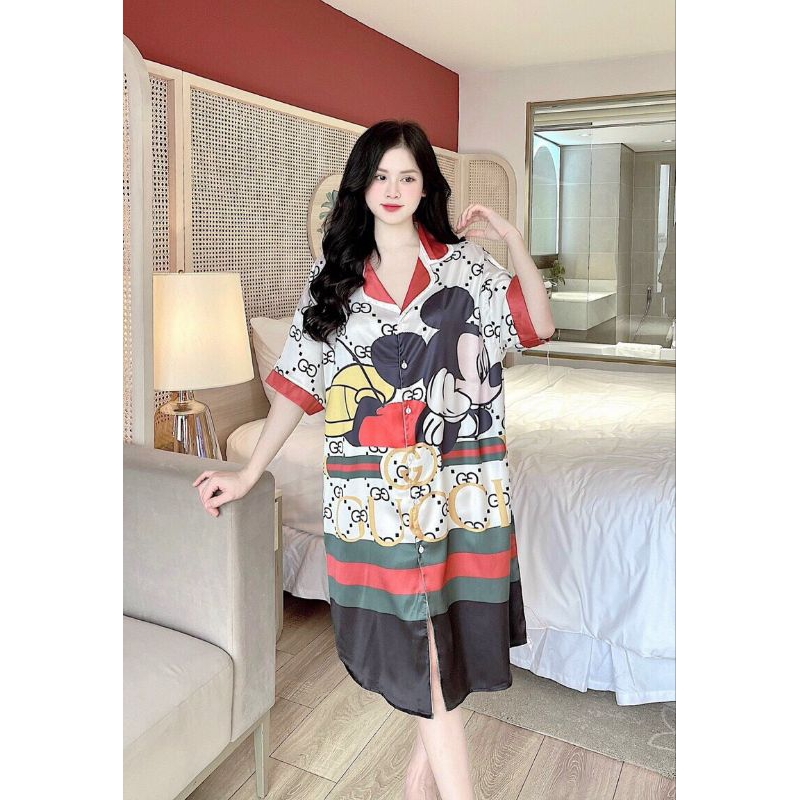 Đầm Ngủ Nữ in 3D FREESIZE <70KG chất Lụa mềm mịn cao cấp | BigBuy360 - bigbuy360.vn