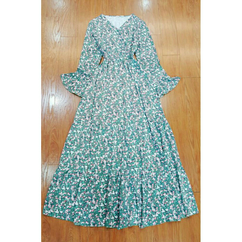 Đầm hoa maxi dài sz XL