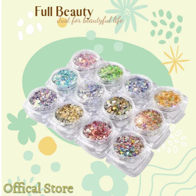 Set Nhũ Kim Tuyến Trang Trí Móng, Đắp Ẩn Gel Siêu Sáng