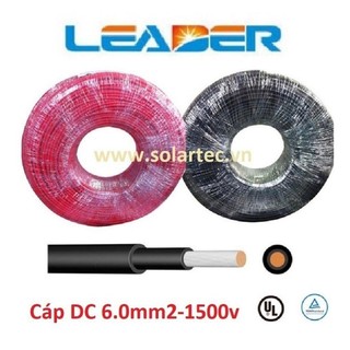Dây cáp điện năng lượng mặt trời cao cấp chính hãng leader dc 4mm2, 6 mm2