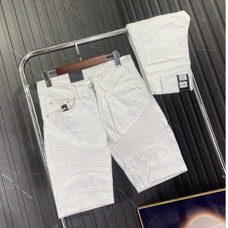 Quần short jean trắng viền