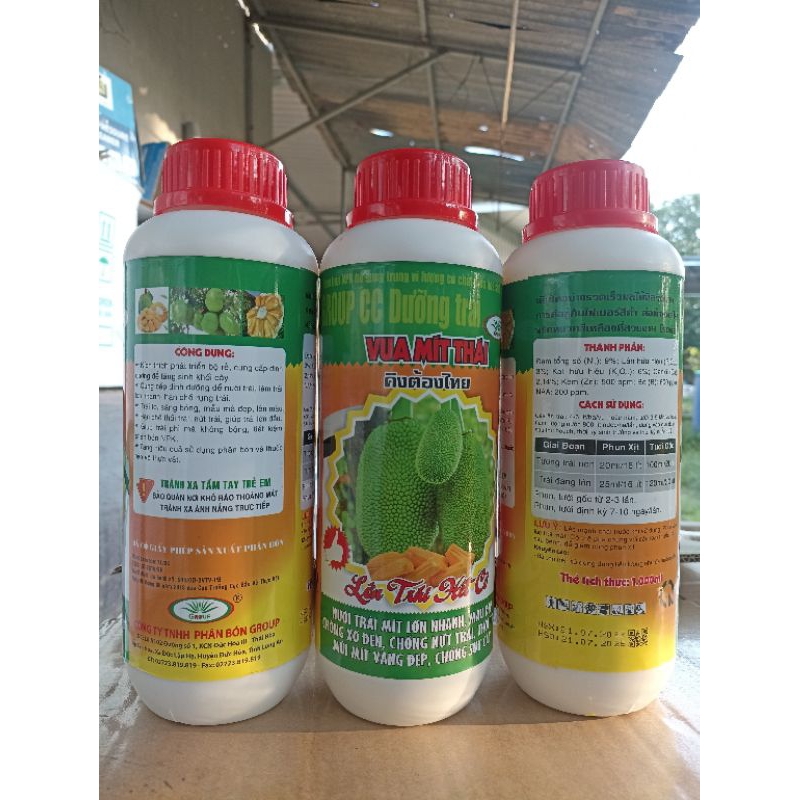 Phân bón lá VUA MÍT THÁI chai 1 lít lớn trái hết cở hạn chế sơ đen sượng trái nở gai múi to cơm dày chống suy cây.