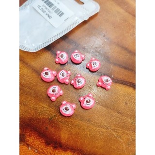 Set 10 charm gấu dâu nhỏ