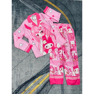 Pijama lụa xước Cô Gái Hồng