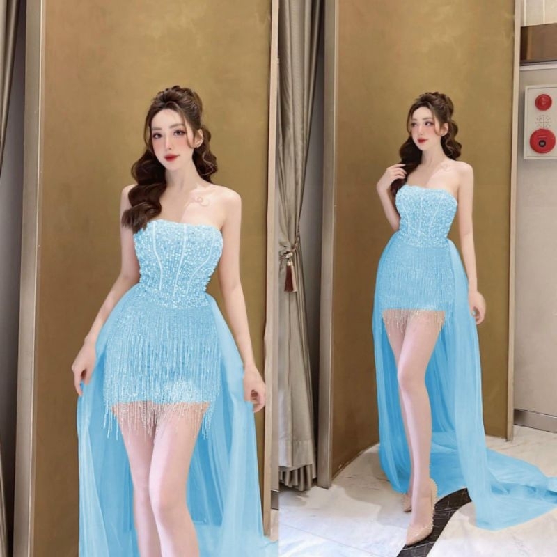 ✨ Đầm body cup tua tua kèm đuôi lưới✨ HÌNH THẬT