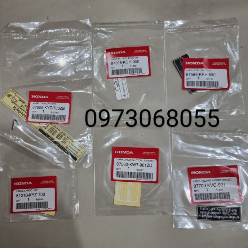 Bộ 6 tem thông số Wave125i