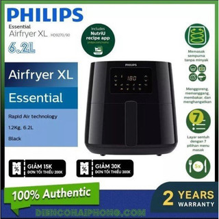 Nồi chiên không dầu ,Philips HD9200/90 4.1 lít, Philips HD9270/90 XL dung tích lớn 6.2 lít