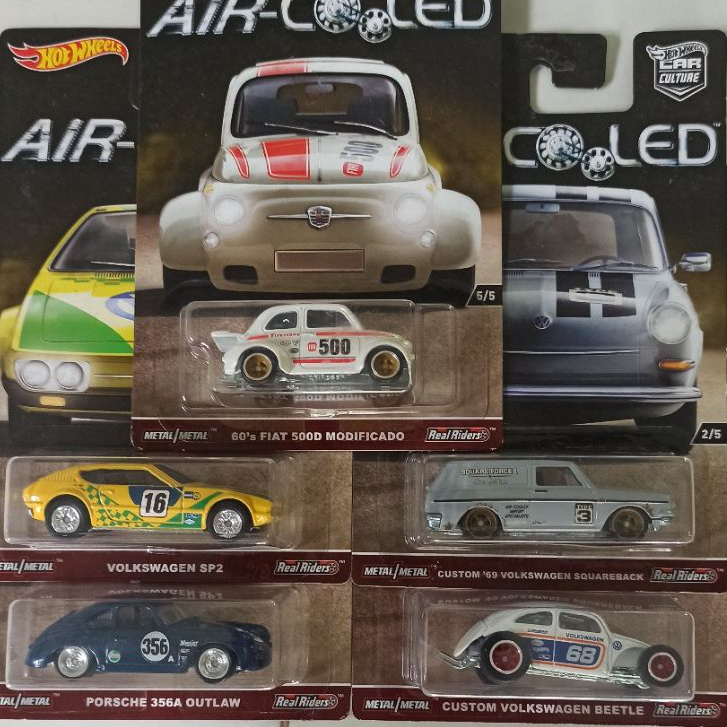 Xe mô hình hot wheels car culture complete set of 5 air-cooled volkswagen porsche fiat