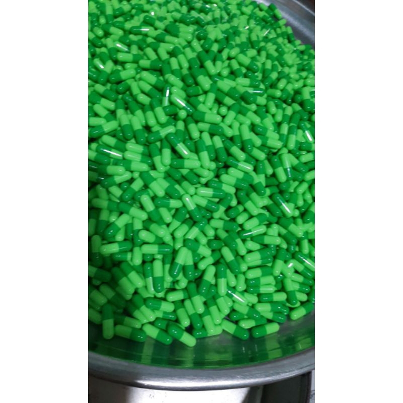 1000 vỏ nang rổng màu xanh lá đậm - xanh lá nhạt, size số 0, viên con nhộng rổng