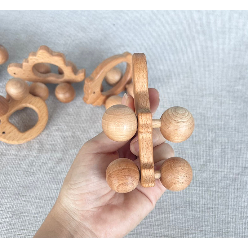 Bộ 6 xe Con Thú cho bé từ 6 tháng xe gỗ xe đồ chơi cho bé