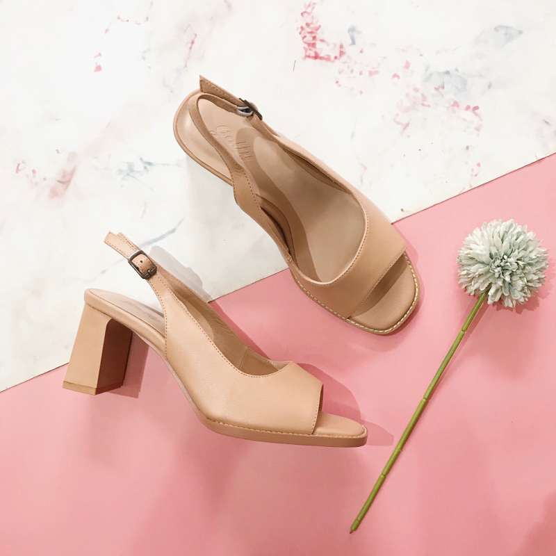 Sandal dal nữ cao gót 6cm da microfiber mềm êm siêu bền deế khâu chắc chắn -  sandal che khuyết điểm