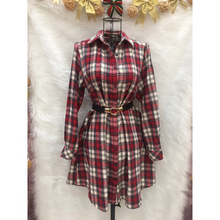 Váy Đầm Sơ Mi Ca Rô Nhật 2 hand- Size M.