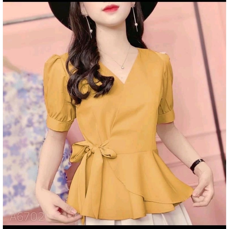 Áo Peplum Dây eo 50kg tới 100kg vải chéo hàn béo mập xinh