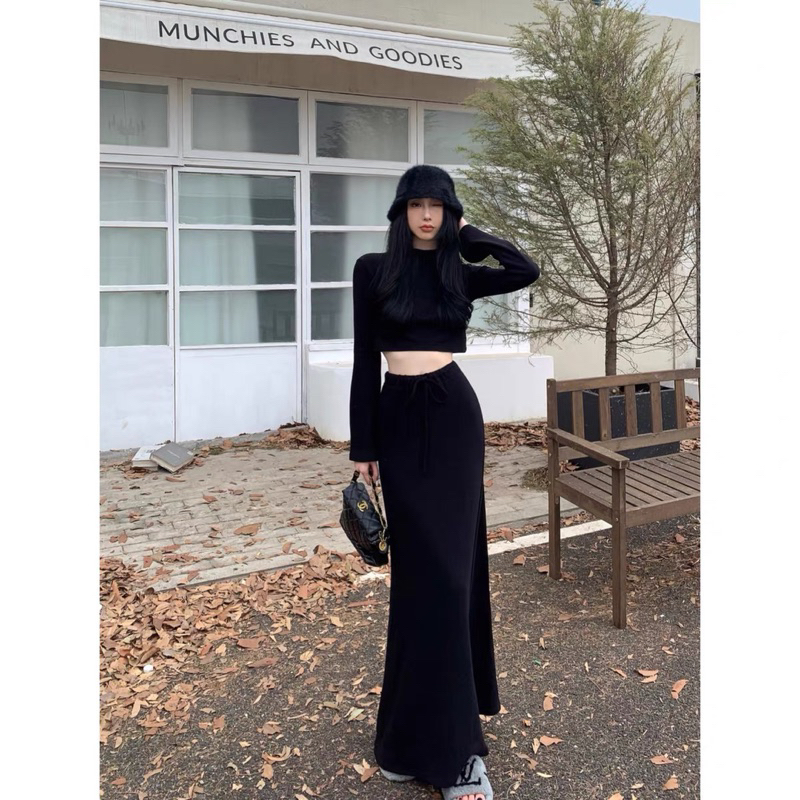 Chân Váy Suông Dài, Chất Thun Mịn Cotton