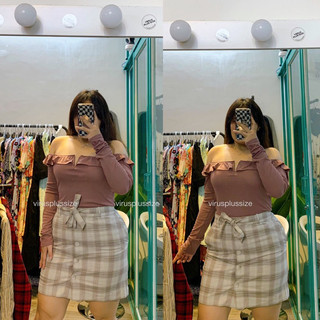 Chân váy MANGO caro bigsize [virusplussize] ảnh tự chụp