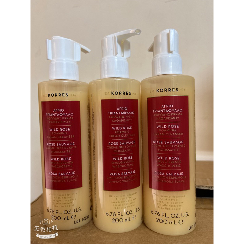 Sữa rửa mặt Korres Wild Rose Foaming Cream Cleanser 200ml