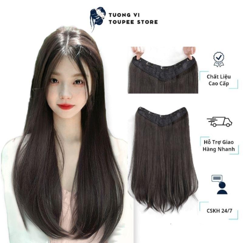 Tóc Giả Kẹp Thẳng Cúp Kiểu Chữ V 2 Độ Dài Tơ Cao Cấp Siêu Xinh