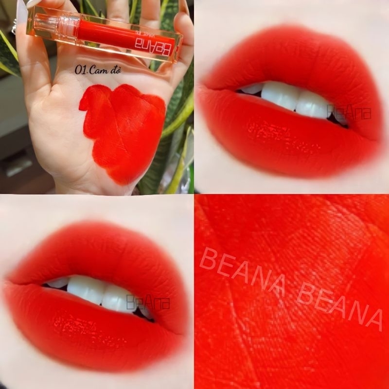 Son kem siêu lì, Son kem chính hãng BeAna [ BA01 cam đỏ]